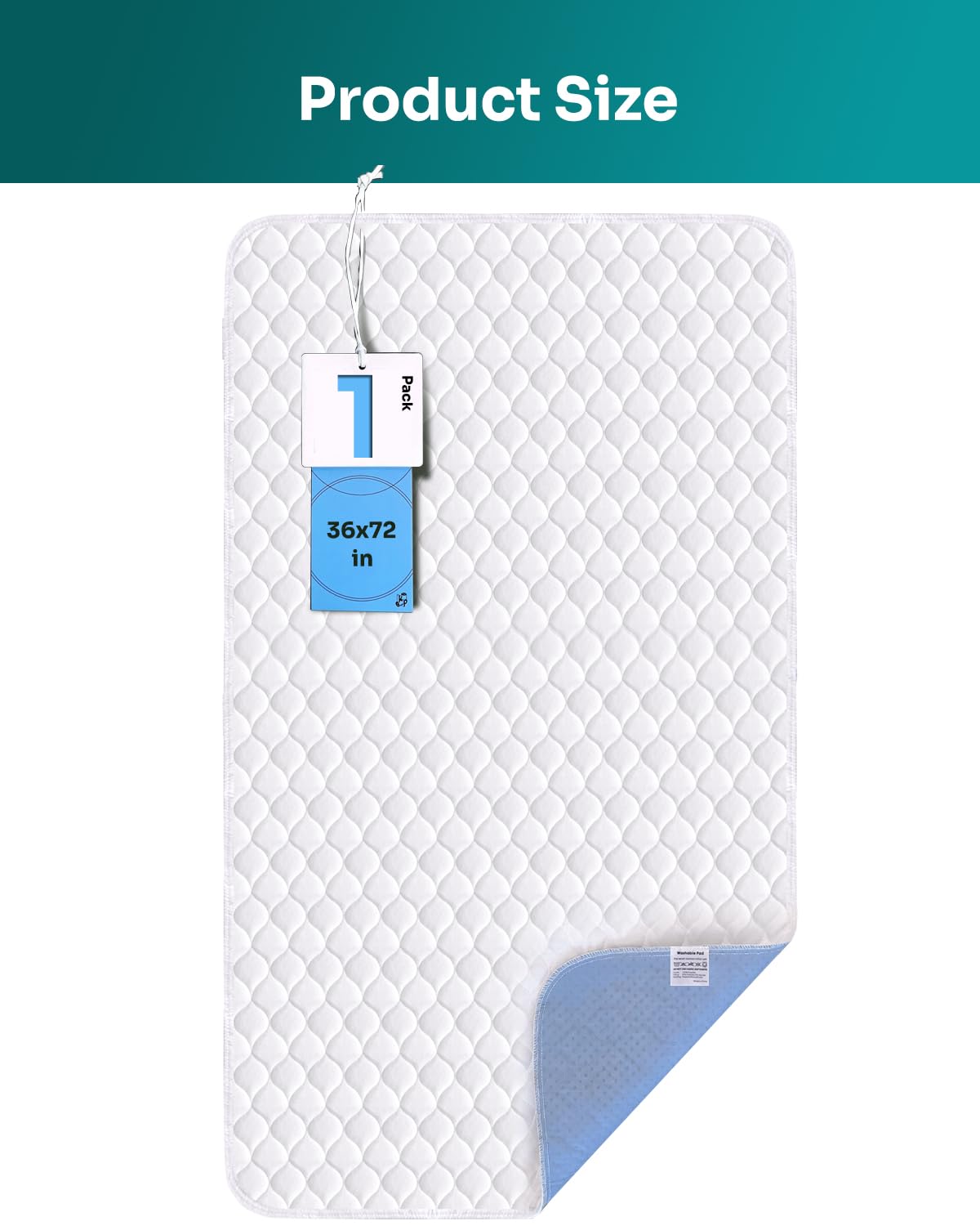 Bed Pads Washable Waterproof, 36x72 (Pack of 1), Incontinence Bed Pads Washable, Waterproof Mattress Protector for Adults Kids P