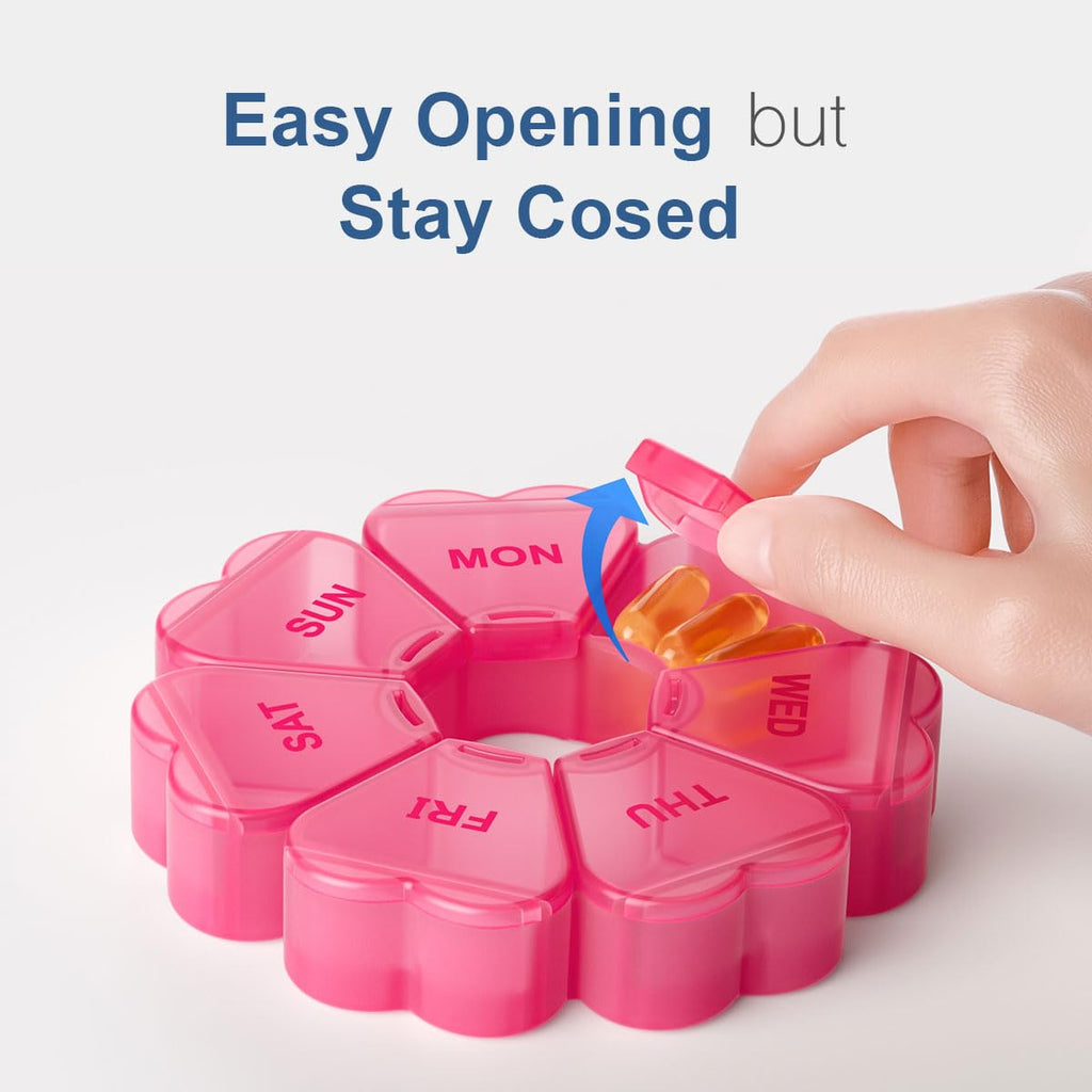 Large Weekly Pill Organizer, Pill Box 7 Day, KAPENS Daily Vitamin Case Large Capacity Compartments, Pill Containers for Fish Oil