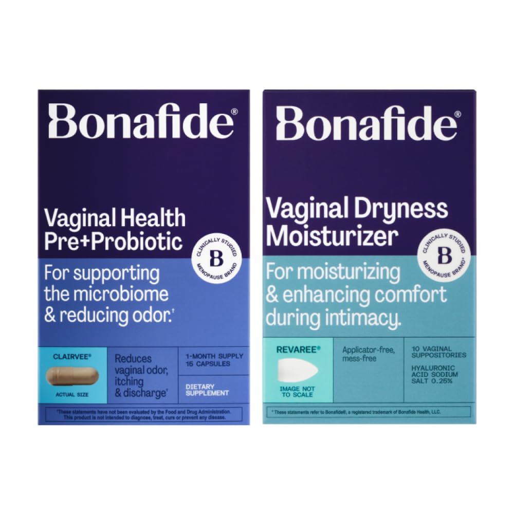 Bonafide Clairvee + Revaree - Hormone-Free, Drug-Free Relief from Odor, Vaginal Itching and Discharge + Vaginal Moisturizer with