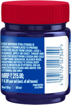 Vicks VapoRub Xtra Strong Soothing Vapour Ointment Suitable for Adults and Children Above 6 Years Old (50 ml - 1.7 oz) + 5pcs Th