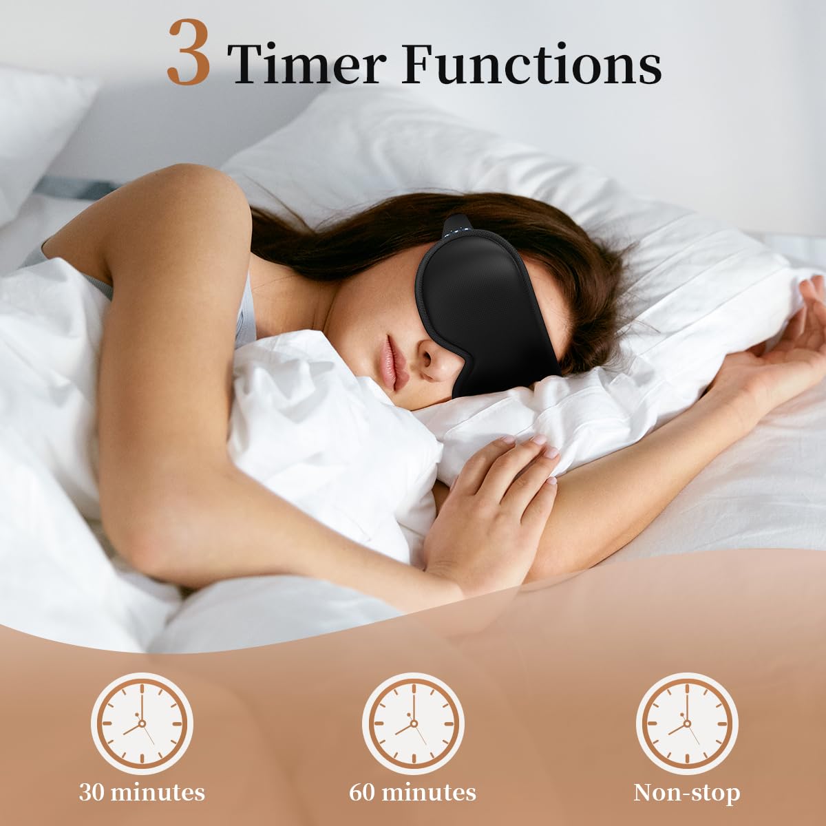 Easysleep 3D Sleep Mask Sleep Headphones White Noise Sleep Eye Mask with 31 Soothing Sounds 3 Timer Soft Adjustable Light Blocki