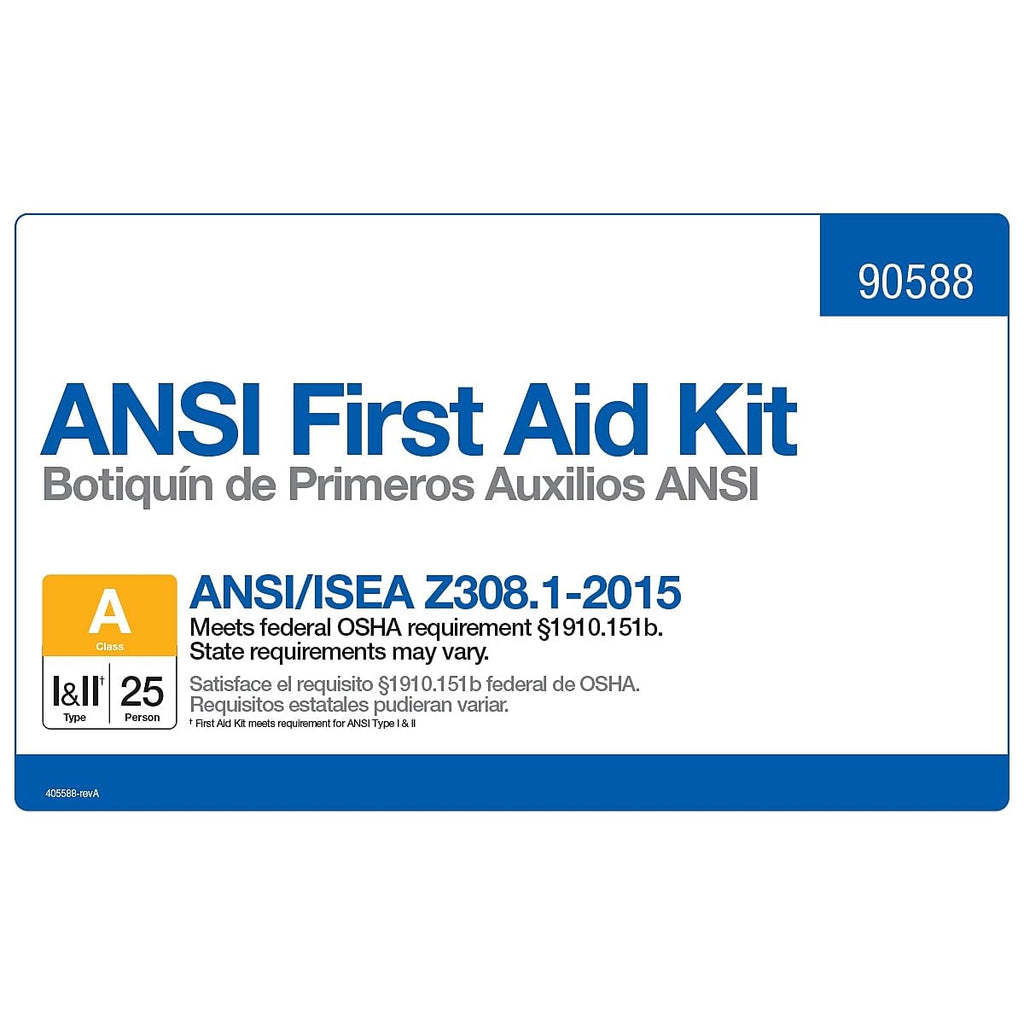 First Aid Only 90562 ANSI A 2015 and OSHA Compliant First Aid Kit, 25-Person Emergency First Aid Kit for Business, Home, Car, an
