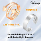 Vicmag Copper Magnetic Ring for Women, Magnetic Rings Ladies Fingers Thumb 100% Solid Pure Copper Jewelry Gift Adjustable(4PCS G