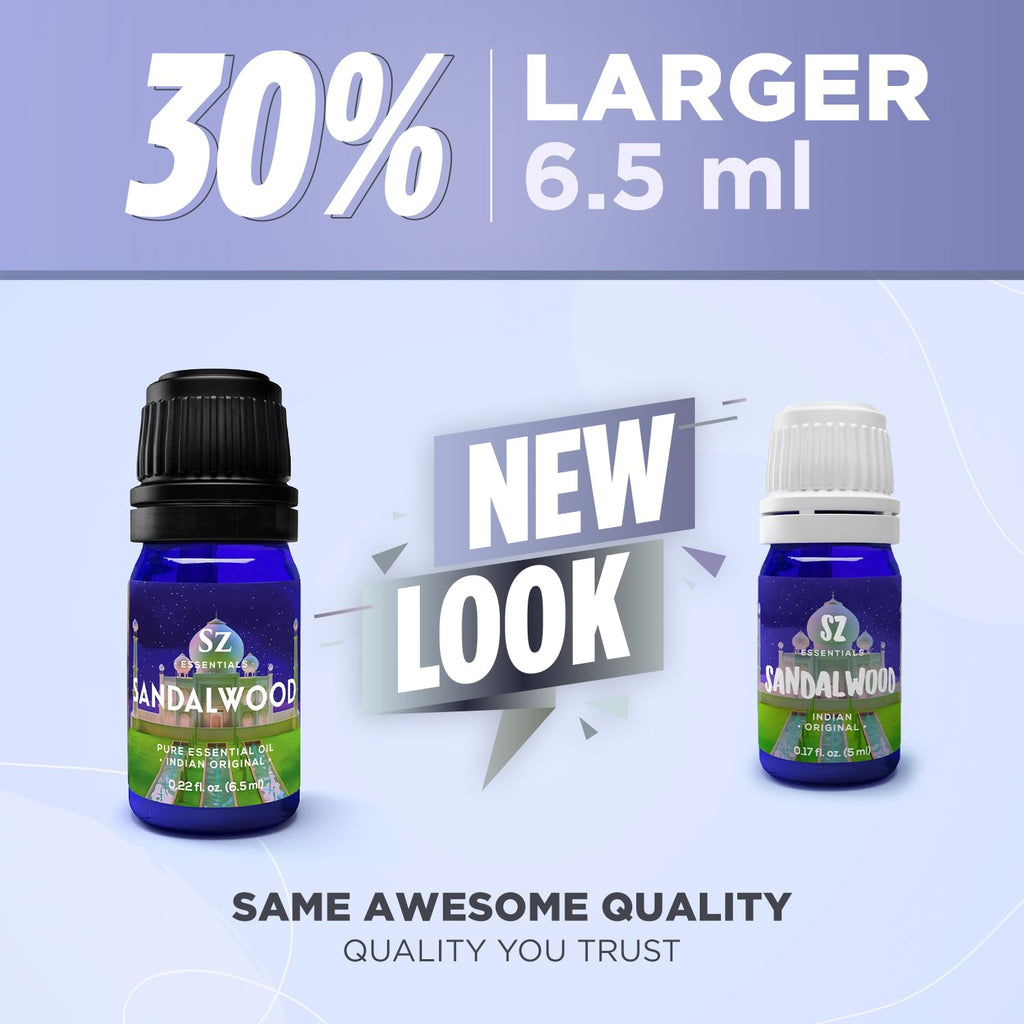 Sz Essentials - Sandalwood Essential Oil, 100% Pure, Natural Oil - (Santalum Album) Indian Sandalwood - Deep, Woody, Balsamic Sc
