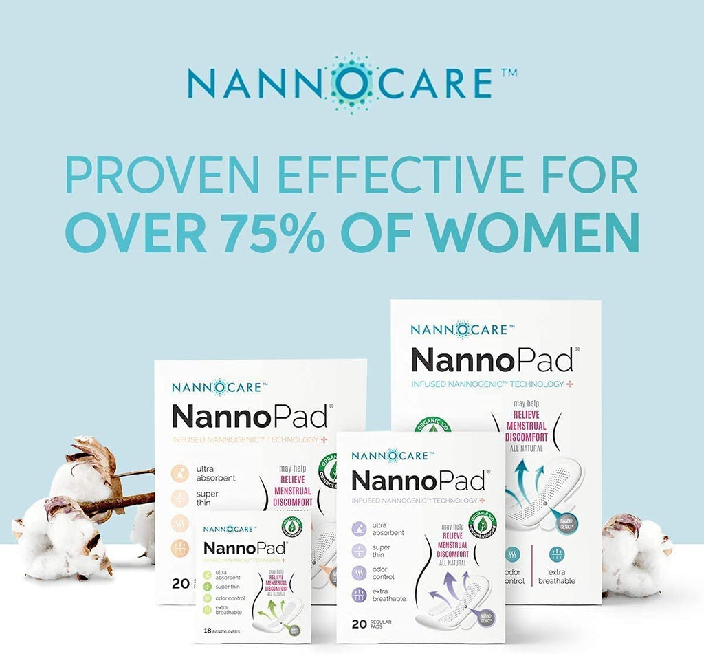 NannoPad Super - Certified Organic Cotton - Naturally Relieve Your Discomfort - No Fragrances, Chemicals or Dyes - Odor-Control
