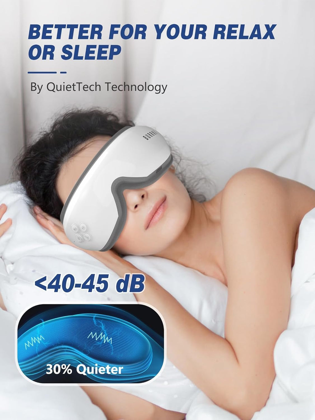 Eye Massager with Heat, Valentines Day Gifts for Her Him, Heated Eye Massager for Migraines with Compression and Bluetooth, Eye