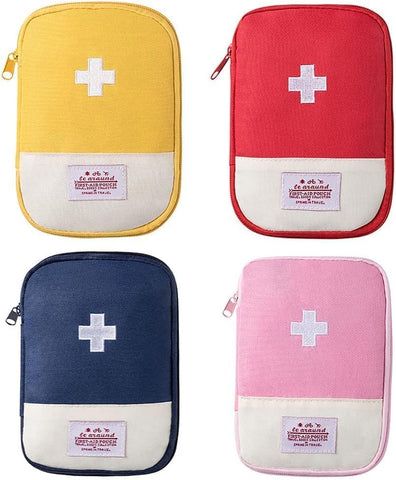 4 Pcs Travel First Aid Pouch,Empty Mini First Aid Pouch, Portable Outdoor First Aid Medical Rescue Bag Multi-Function Emergency 