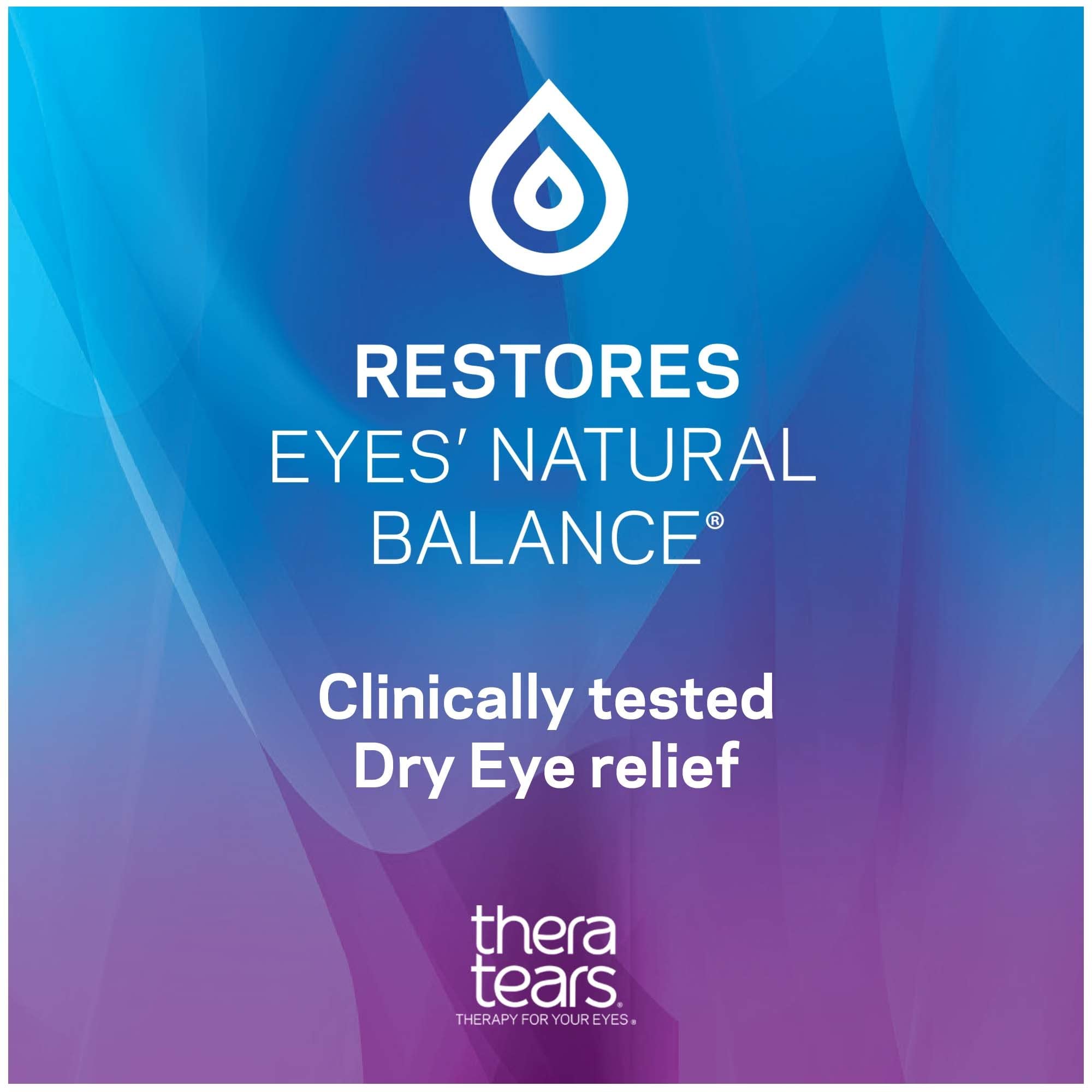 TheraTears Dry Eye Therapy Eye Drops for Dry Eyes, Preservative Free, 30 Vials, 2 Pack