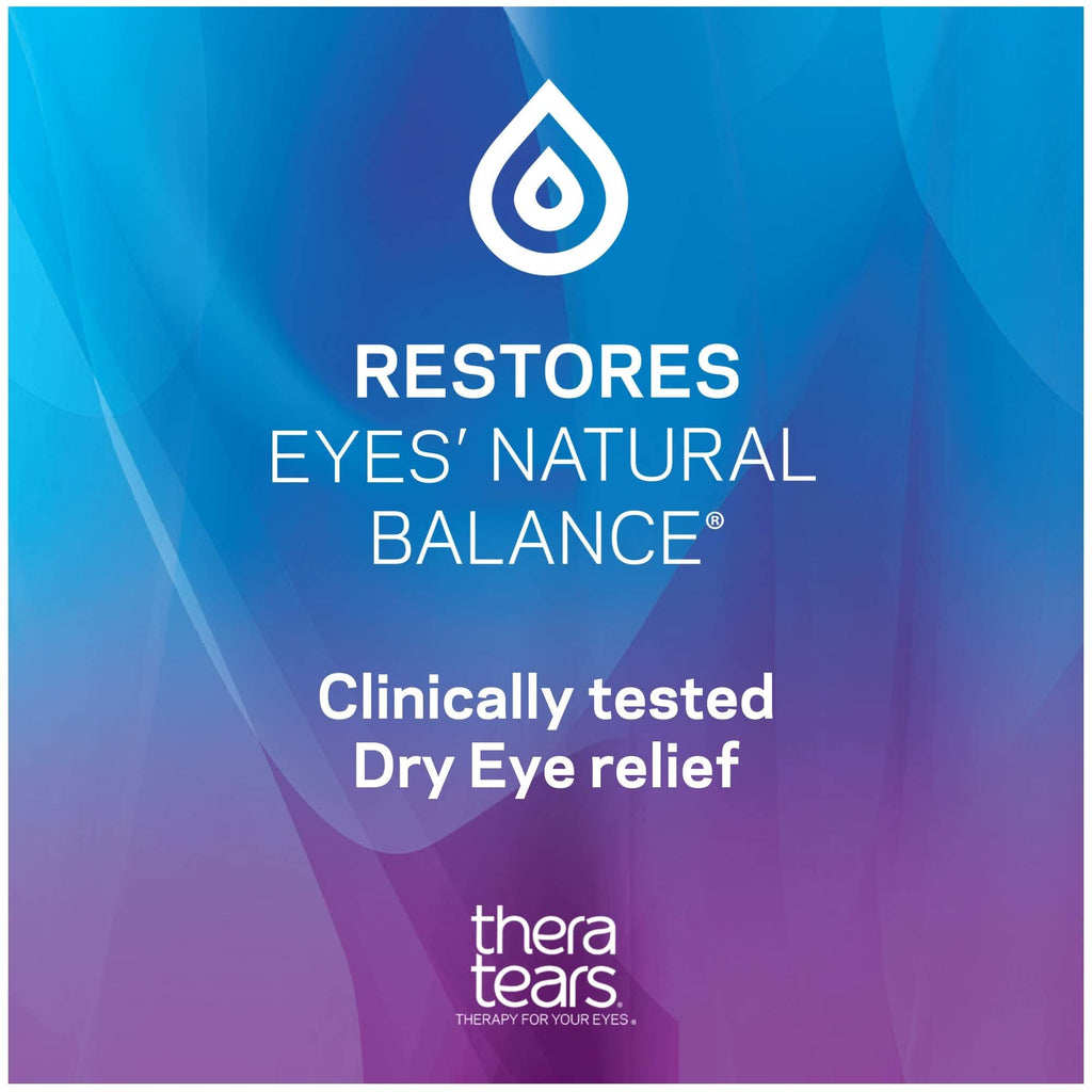 TheraTears Dry Eye Therapy Eye Drops for Dry Eyes, Preservative Free, 30 Vials, 2 Pack