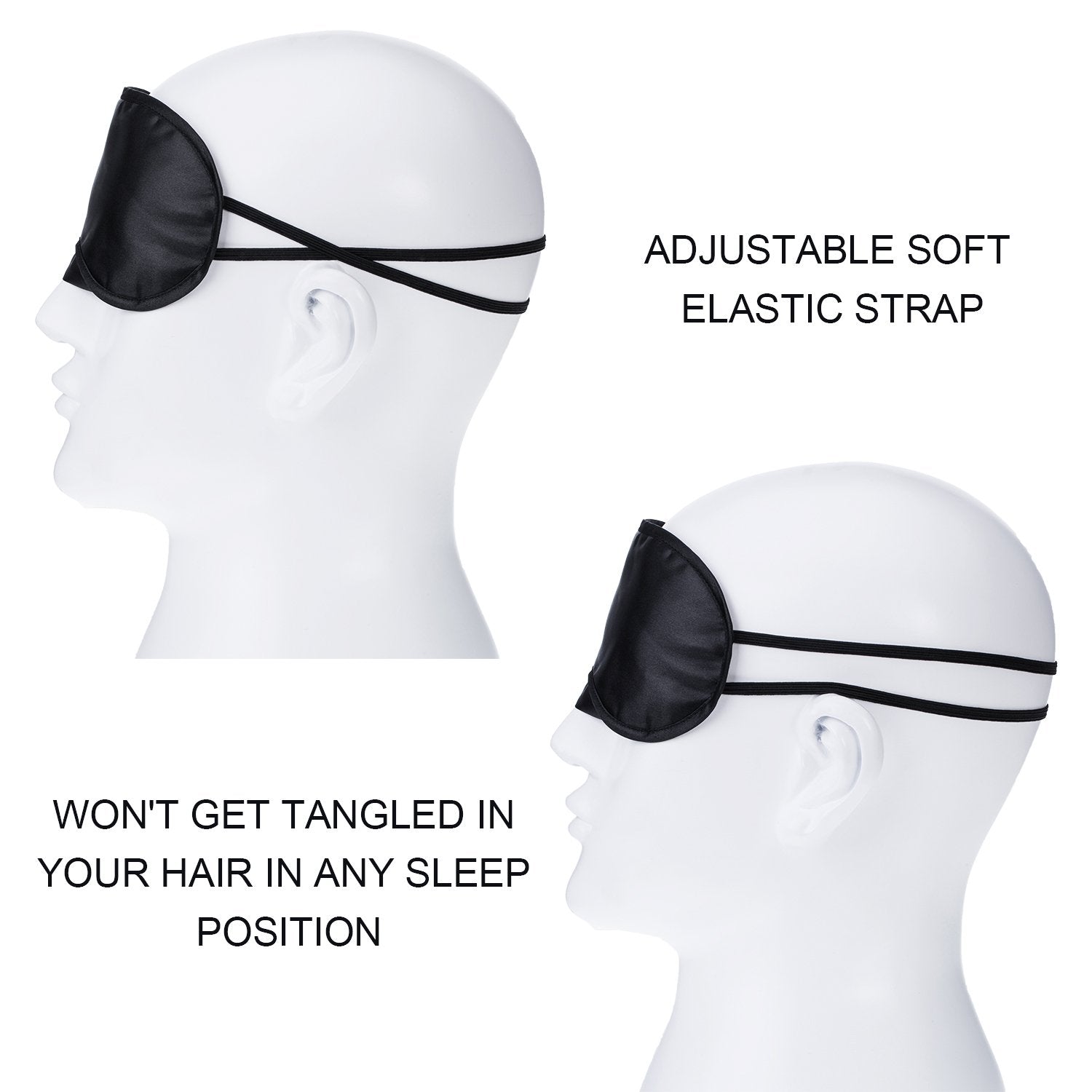 30 Pieces Blindfold Eye Cover Sleep Mask for Games Party Sleeping Travel with Nose Pad and Adjustable Strap (Black)