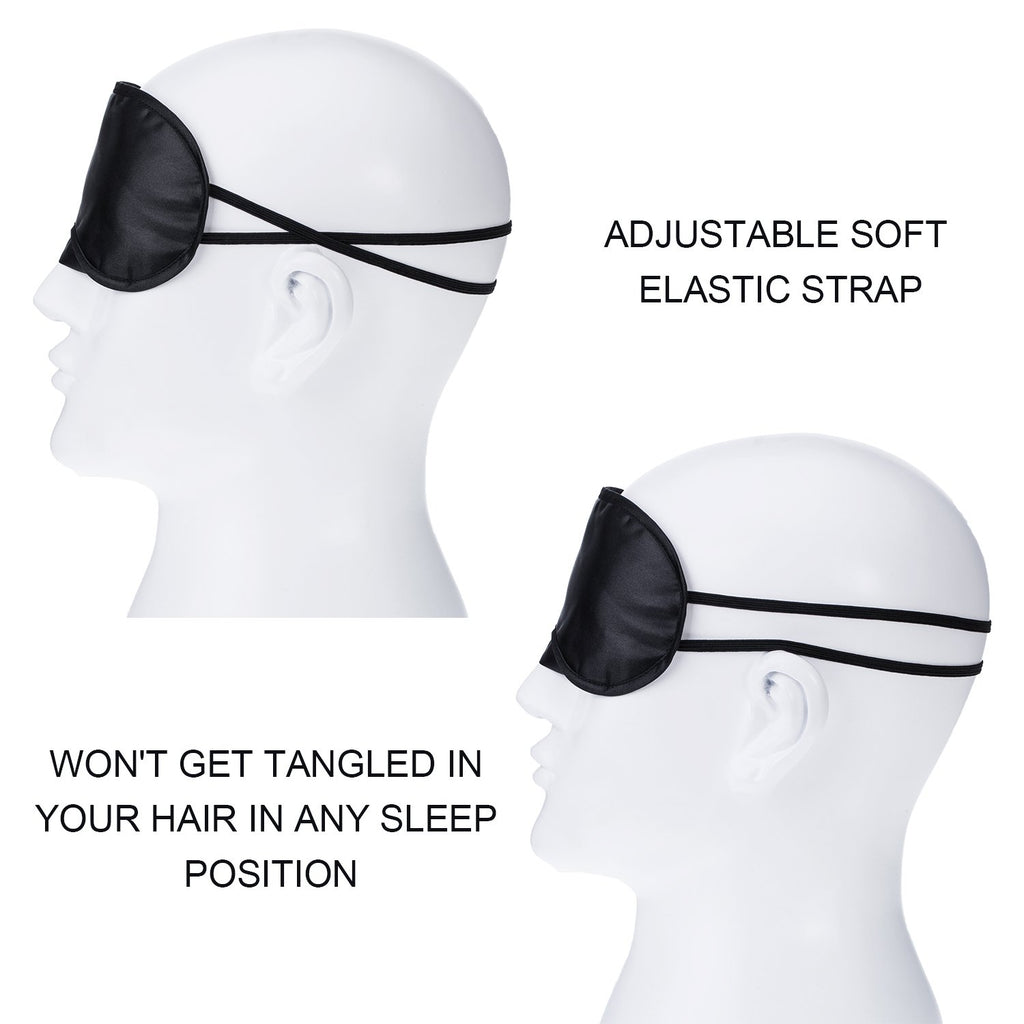 30 Pieces Blindfold Eye Cover Sleep Mask for Games Party Sleeping Travel with Nose Pad and Adjustable Strap (Black)