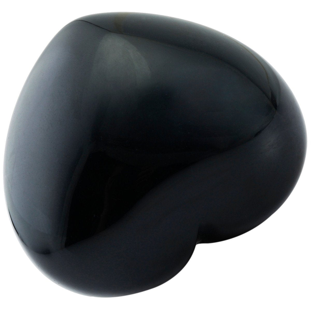 SUNYIK Natural Black Obsidian Carved Puff Heart Pocket Stone,Healing Palm Crystal Pack of 1(1.6'')