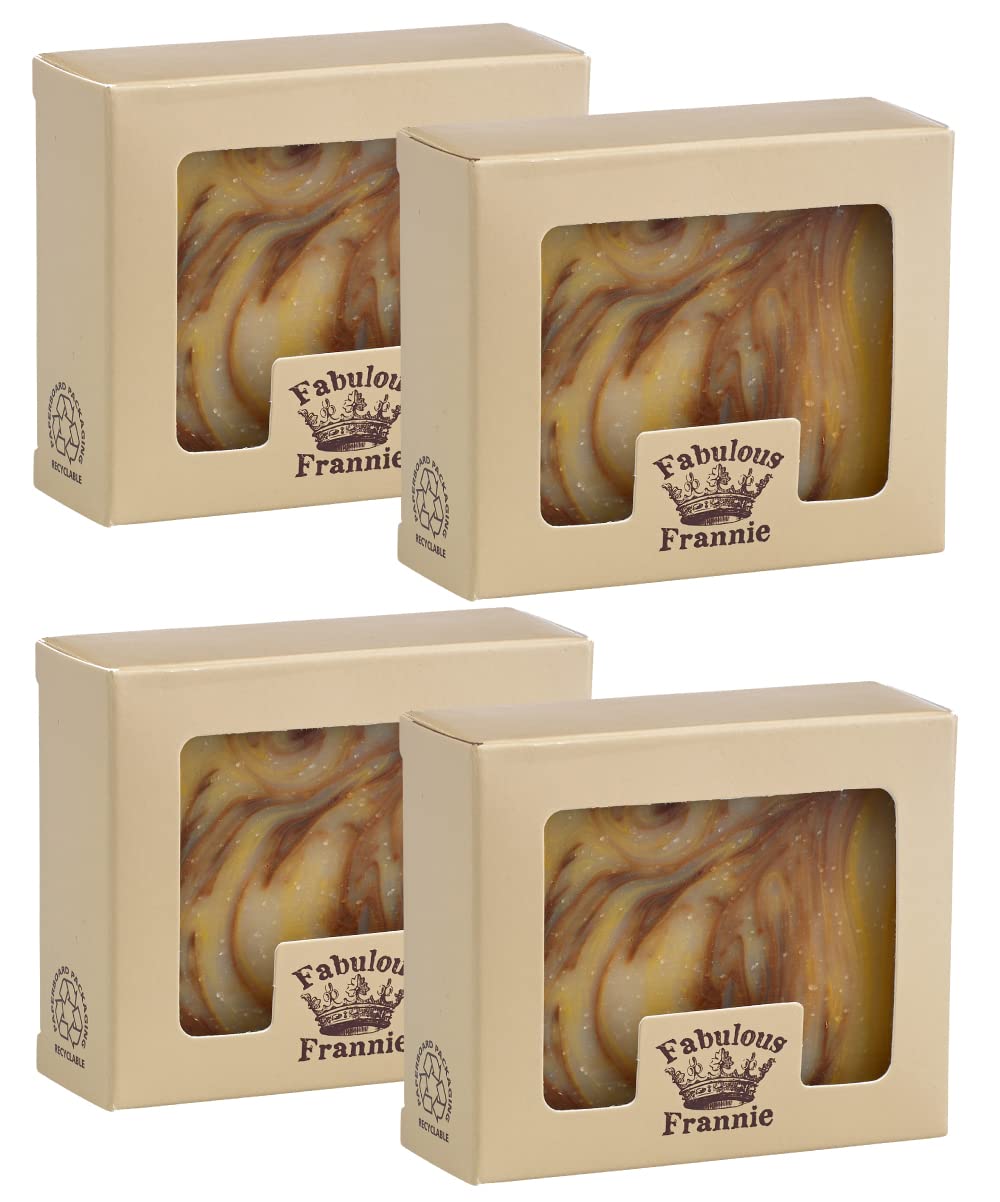 Fabulous Frannie Patchouli Essential Oil Herbal Soap Gift Set each made with Pure Essential Oil 4 Ounce (Pack of 4) 