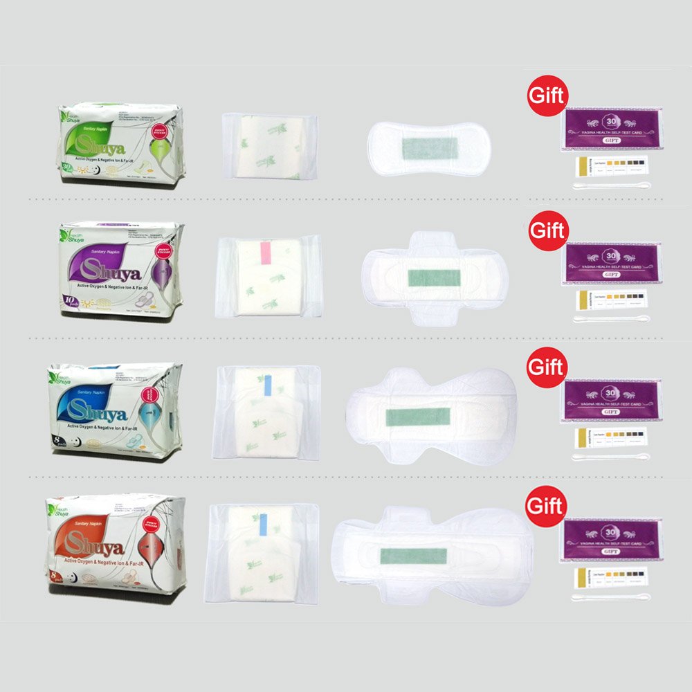 SHUYA Patented Anion Soft Breathable Sanitary Pads and Panty Liners Combination Suit Package, Scented-96Count (Packs of 8)