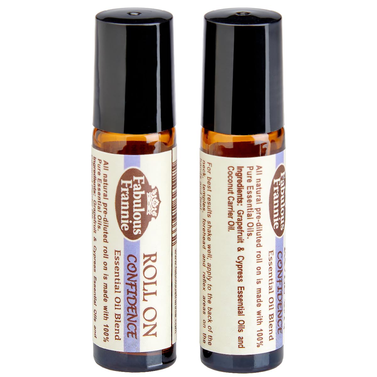 Fabulous Frannie Confidence Essential Oil Blend Roll-On Grapefruit and Cypress Pure Essential Oils and Coconut Carrier Oil 10ml