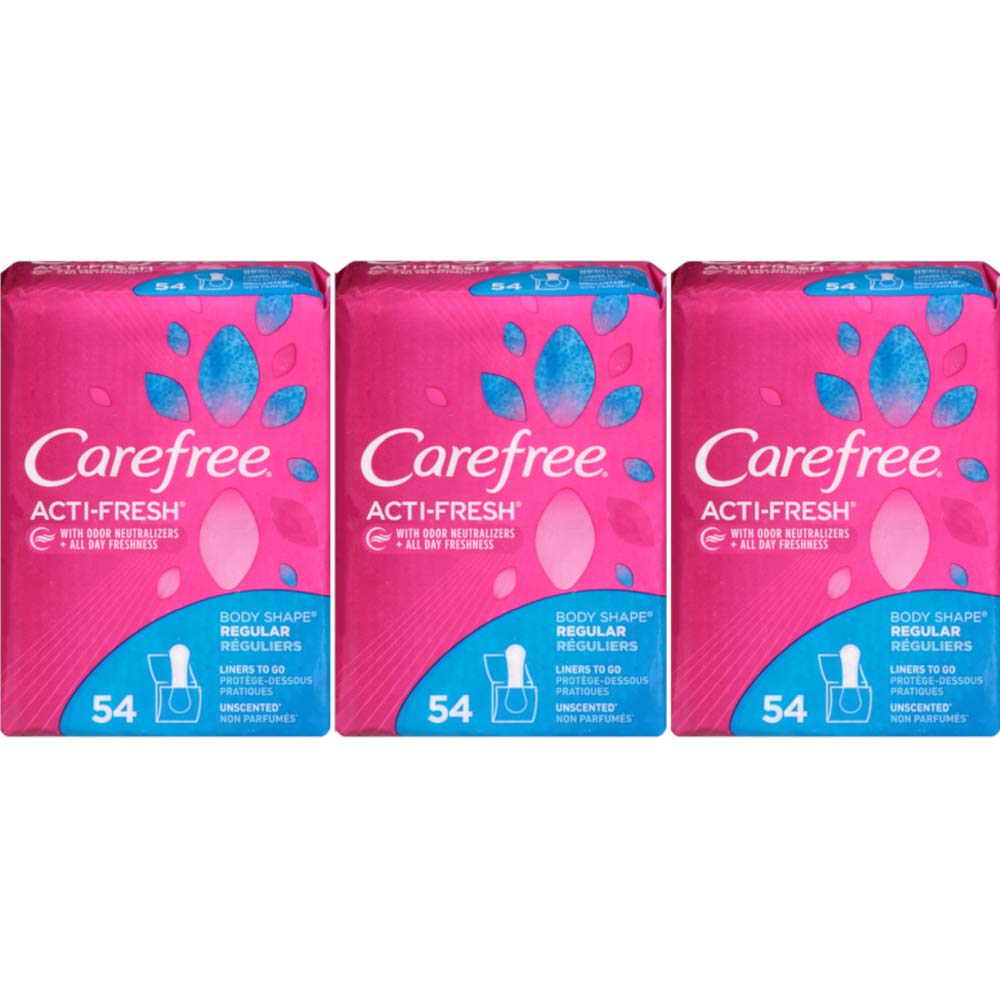 Carefree Acti-Fresh Regular, 54 Count (Pack of 3)
