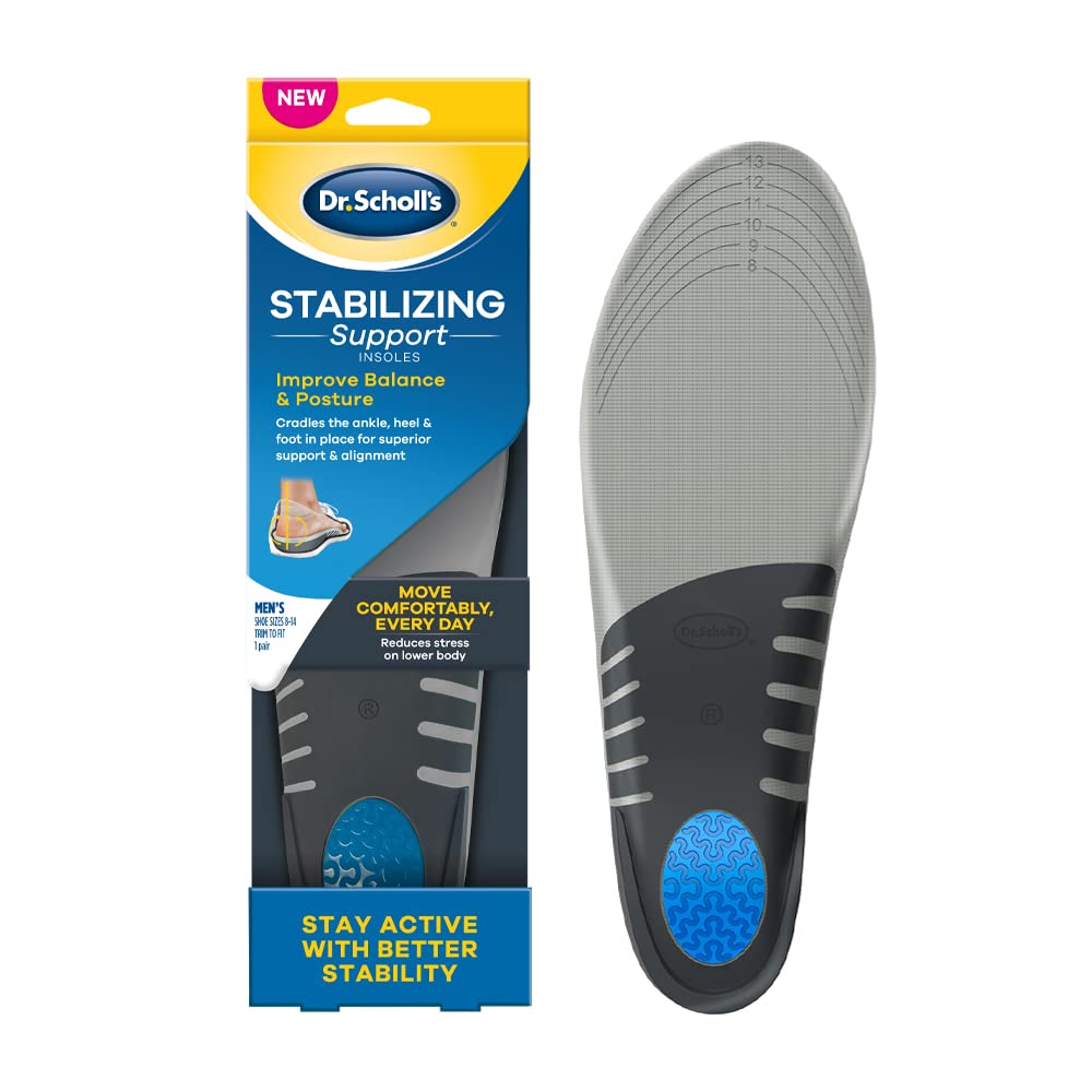 Dr. Scholls Stabilizing Support Insole Improves Posture, Alignment & Balance. Added Arch Support for Flat Feet & Overpronation 