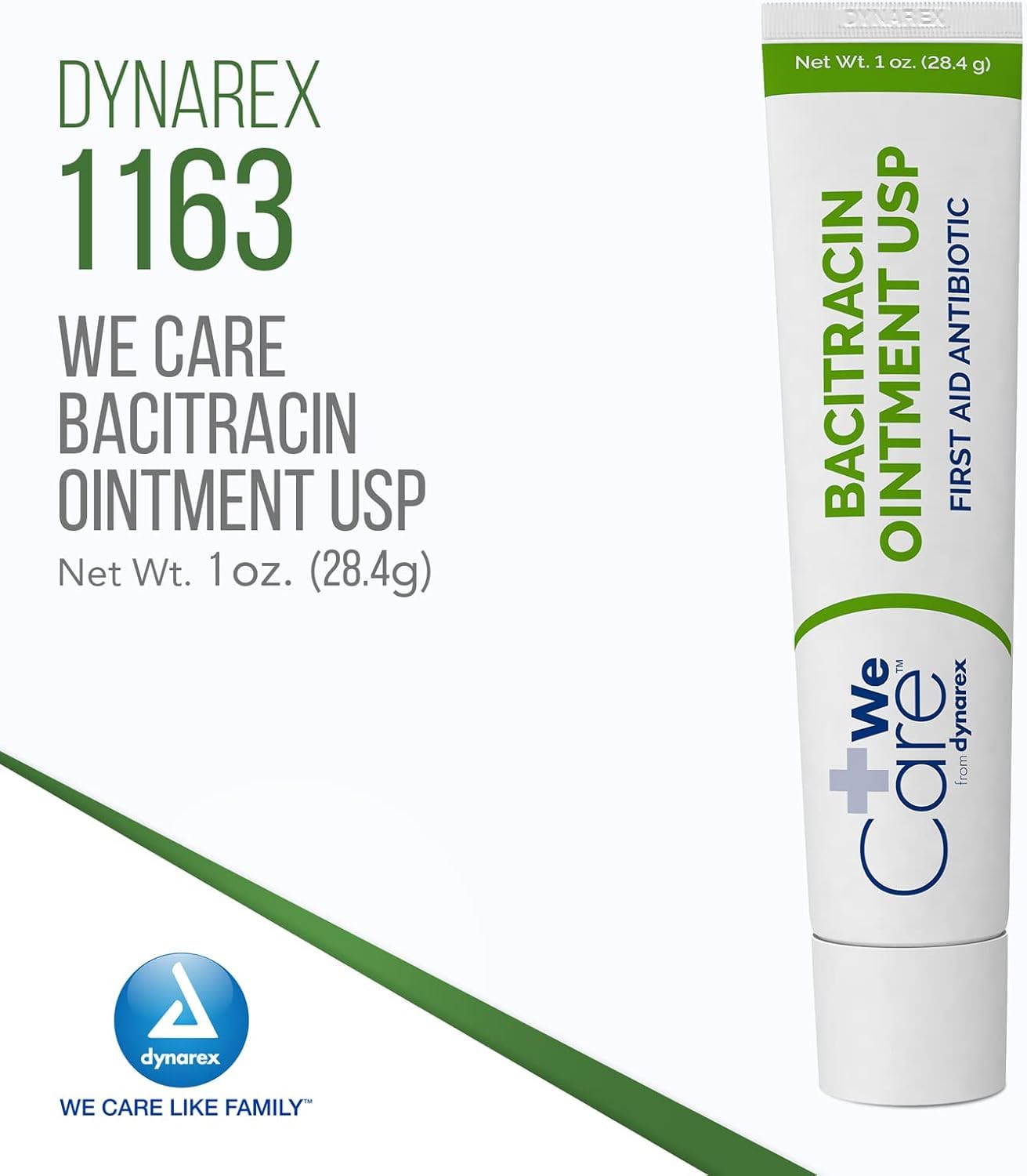 Dynarex Bacitracin Topical Ointment USP - First Response Wound Care Supplies for Minor Cuts, Scrapes & Burns - Helps Keep Wounds