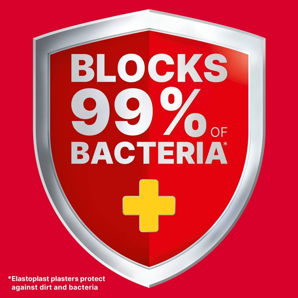 Elastoplast Extra Flexible Fabric Plaster Strips (40 Pieces), Extra Flexible Fabric Plasters, Breathable Plasters, Flexible Larg