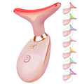 ELISHINE 7 Color Face and Neck Massager Light Therapy, Red Light Based Facial Massager for Skin Care, Firming, Smoothing (Rose G