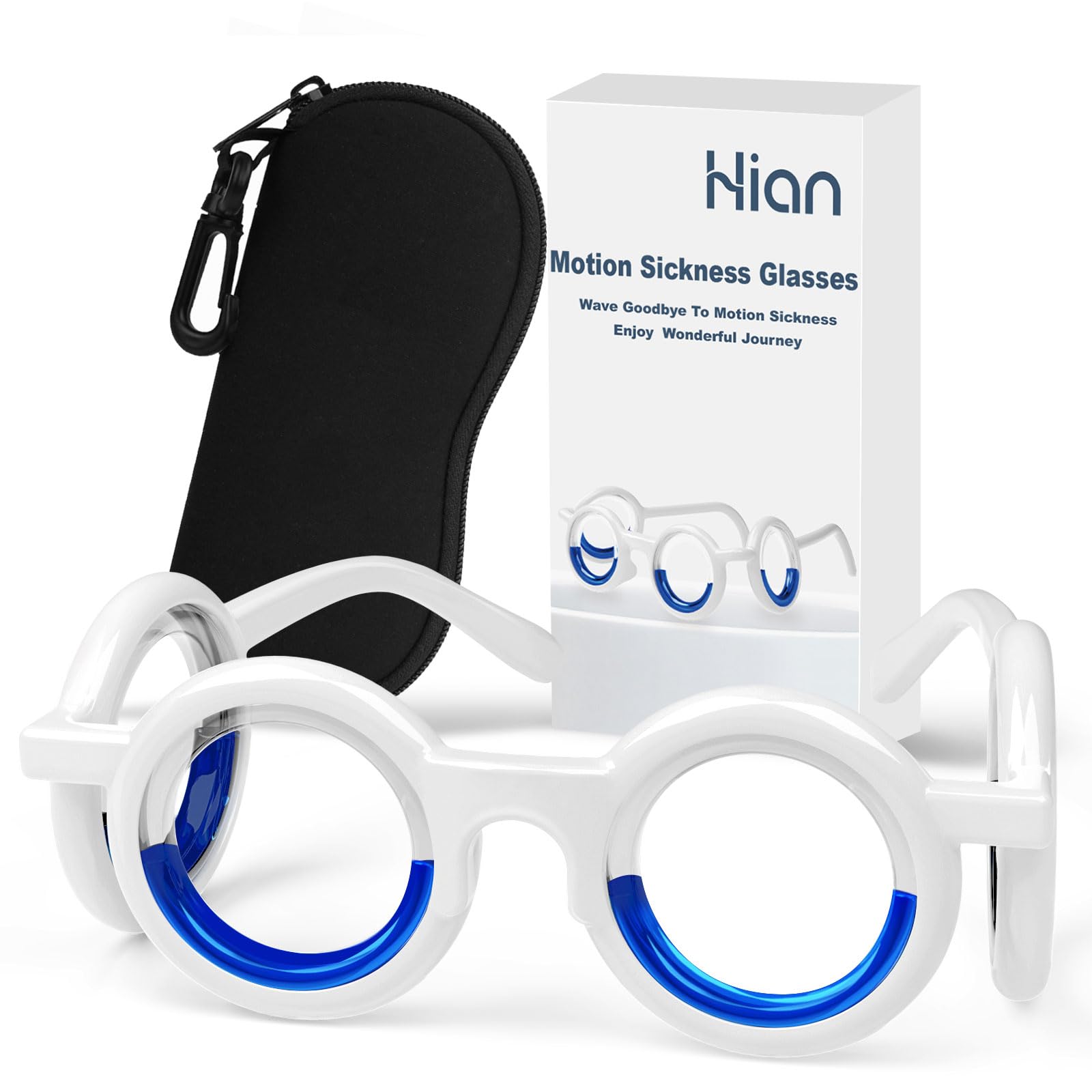 Hion Motion Sickness Glasses,Relieve Carsickness Airsickness Seasickness Glasses,Ultra-Light Portable Nausea Vertigo Glasses, No