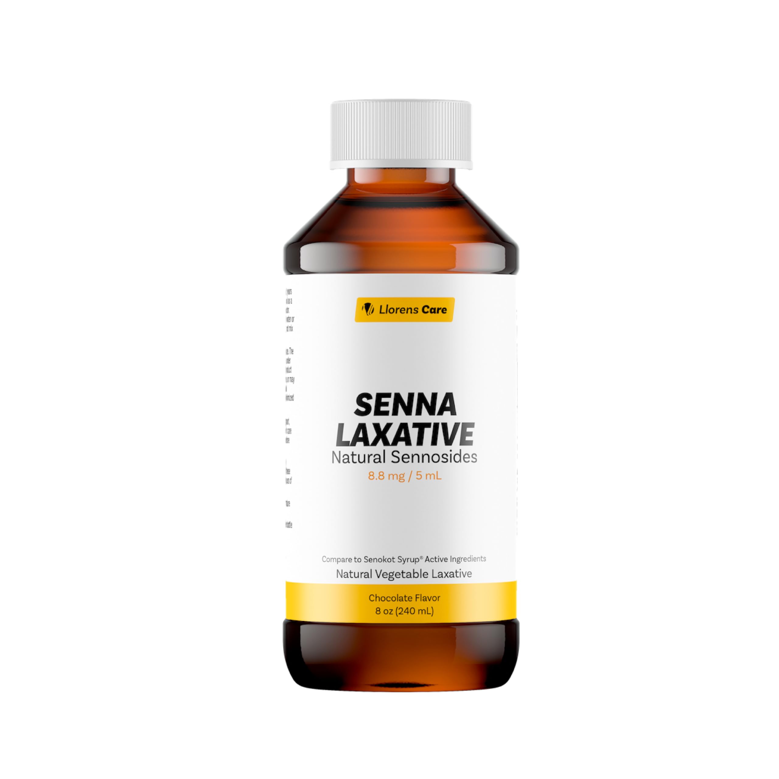 Senna Liquid Sennosides Senna Laxative by Llorens Care 8.8 mg. 5 mL. Made from Natural Sennosides. Liquid Laxative Alleviate Con