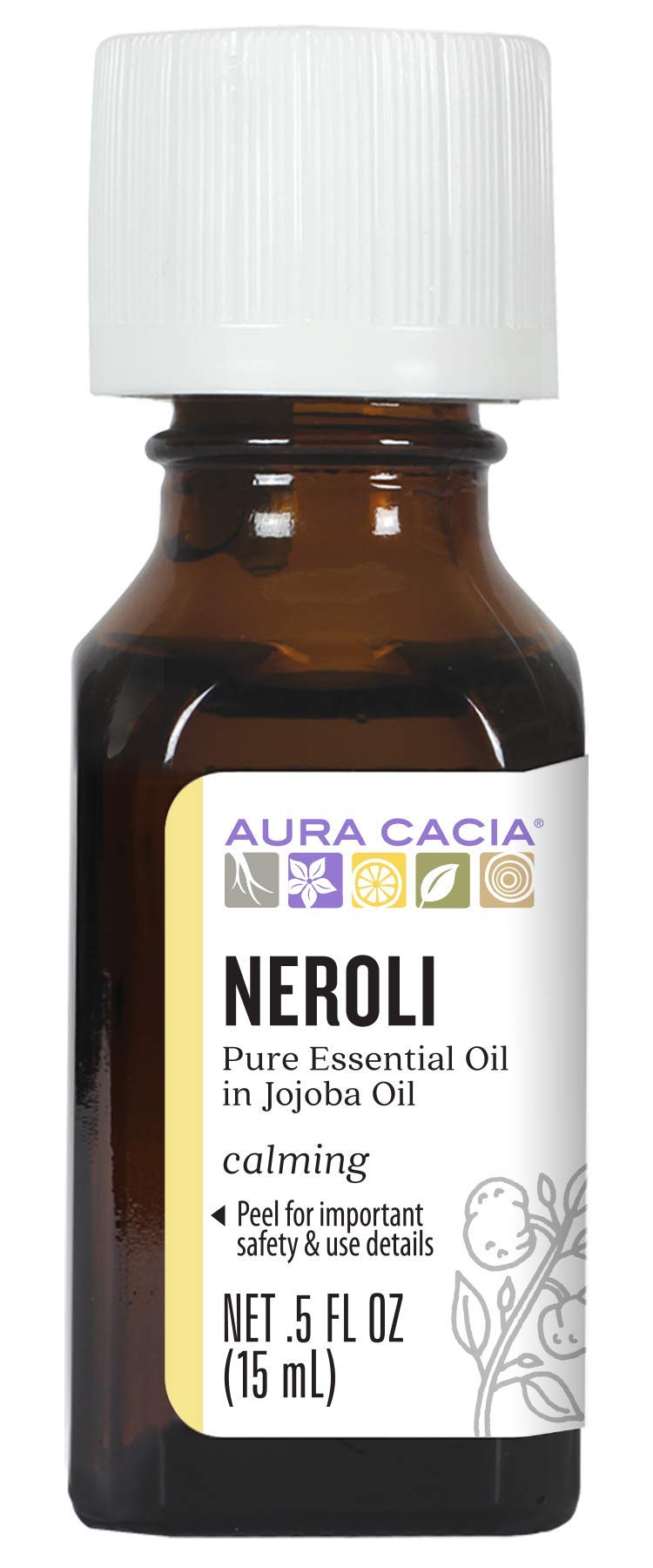 Aura Cacia Neroli Oil in Jojoba Oil | GC/MS Tested for Purity | 15ml (0.5 fl. oz.)