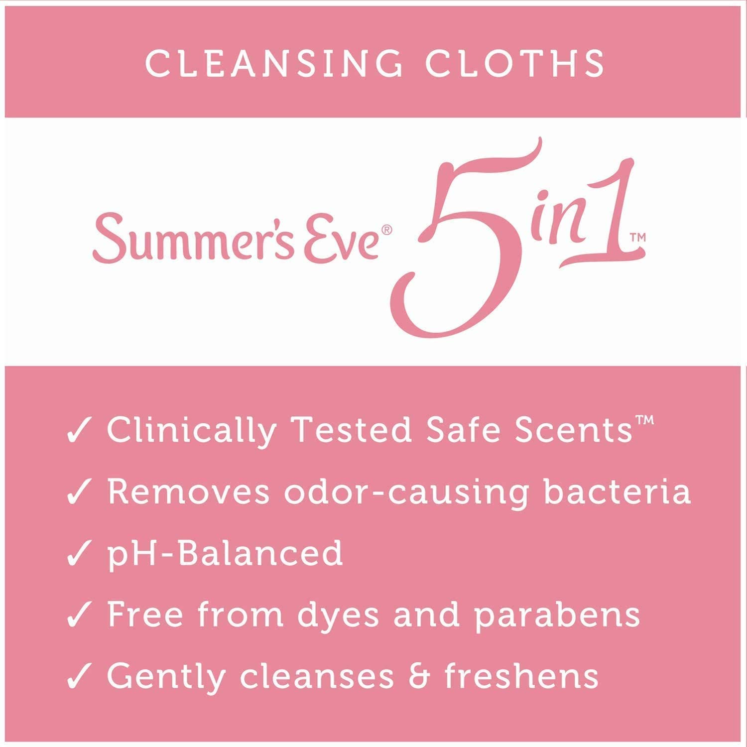 Summer's Eve Feminine Cleansing Cloths, Sensitive Skin, Sheer Floral 32 ea (Pack of 1)