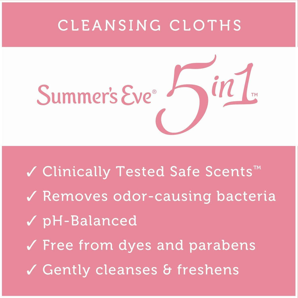 Summer's Eve Feminine Cleansing Cloths, Sensitive Skin, Sheer Floral 32 ea (Pack of 1)