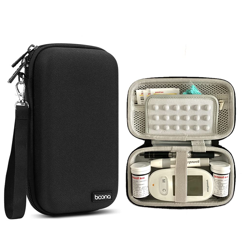 Diabetic Supplies Bag Blood Sugar Test Kit Case Organizer For Blood Glucose Monitor / Meter, Diabetes Test Strips, Lancets, Lanc