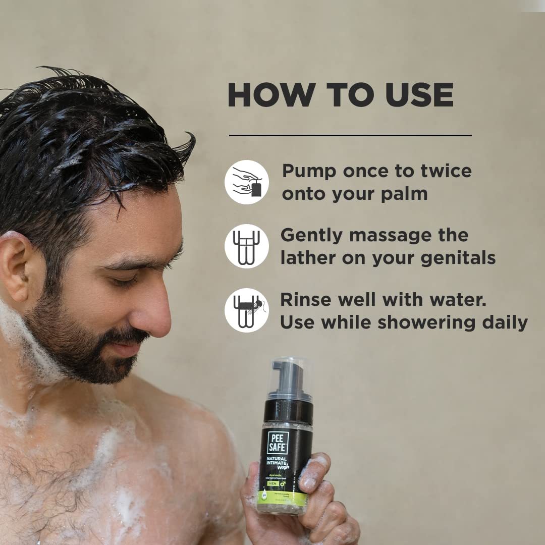 PEESAFE Natural Intimate Wash for Men | with Tea Tree Essential Oil | Ayurvedic | Intimate Wash | Men Genital Wash | Intimate Wa