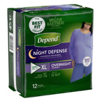 Extra Large Overnight Depends - Night Defense Incontinence Underwear for Women,12 count - XL