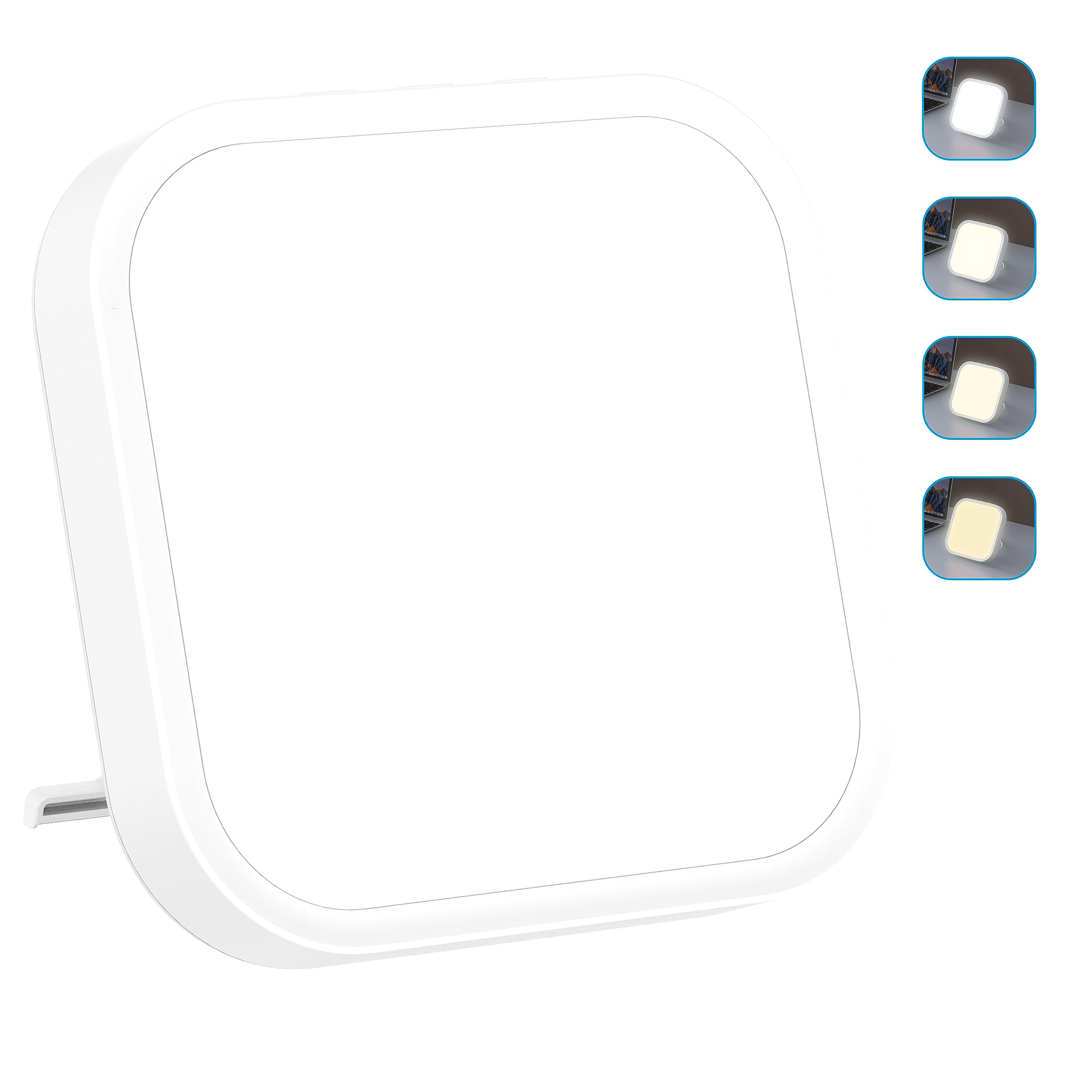 Qoosseine Light Therapy Lamp - 10000 Lux UV-Free Light Box with 4 Brightness Levels, 4 Color Temperatures, 4 Timer Functions and