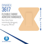 Dynarex Fabric Adhesive Bandages - Sterile & Flexible Fabric Bandages for Wounds - Non-Stick Pads - Individually-Wrapped First A