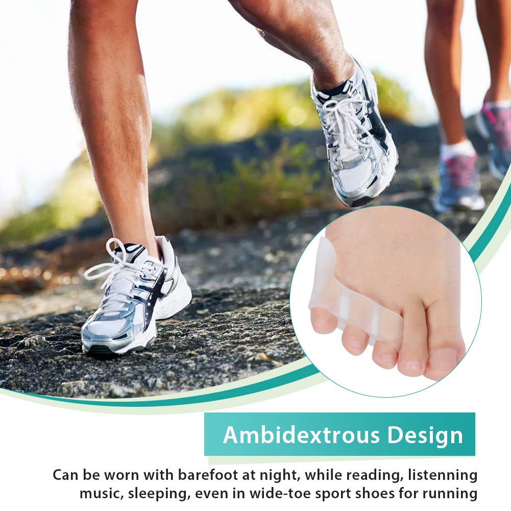 4Pcs Pinky Toe Separator, Toe Spacers, Soft Gel Toe Spacers Toe Corrector, Toe Separators for Overlapping Toes, Toe Straightener