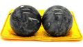 BRABUD 2in Marble Health Stress Exercise Baoding Balls Black Grey Craft Collection BS002