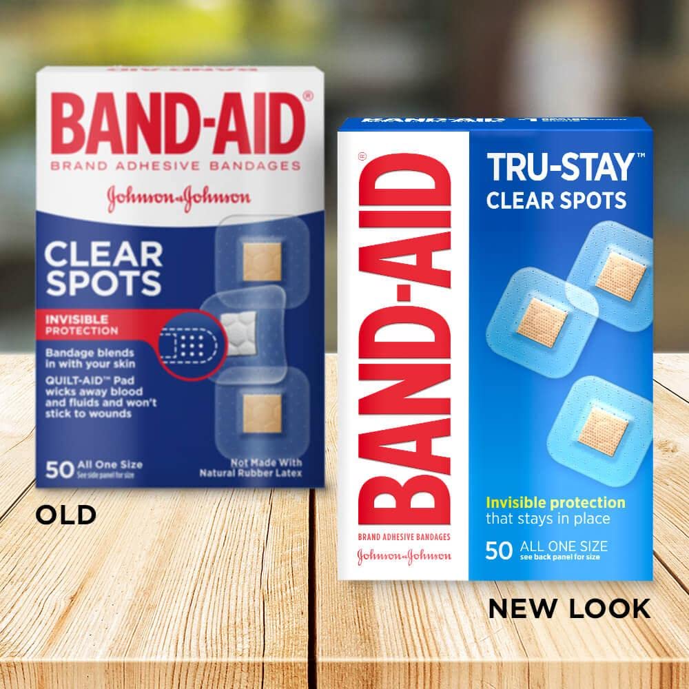 BAND-AID Brand TRU-STAY Clear Bandages Spots, 50 Count