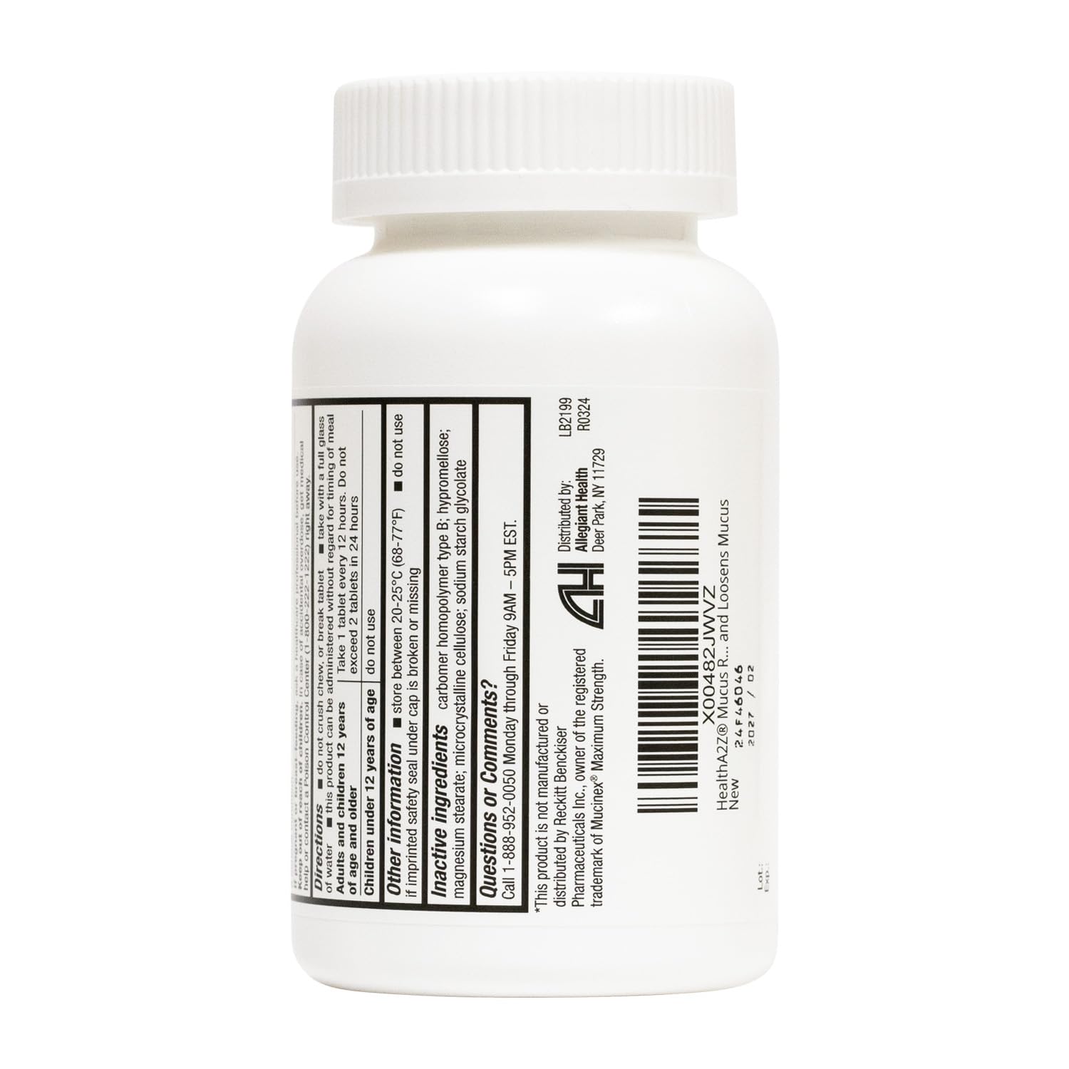 HealthA2Z Mucus Relief | Guaifenesin 1200 mg | 50 Tablets | Maximum Strength | 12 Hour | Expectorant | Relieves Chest Congestion