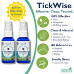 3 Moms Organics, TickWise 2oz Extra Strength Happy Campers 2-Pack - DEET- Free, Tick and Insect Repellent, Plant Based Essential