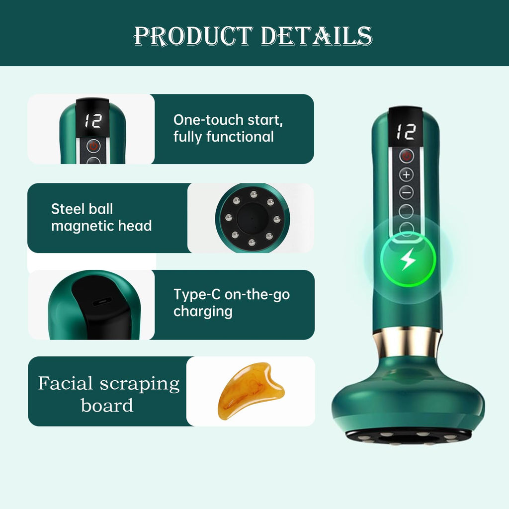Electric Anti Cellulite Massage Tool, Handheld Cellulite Massager, Suction Massage with 12 Modes, Intelligent Cupping Massager f