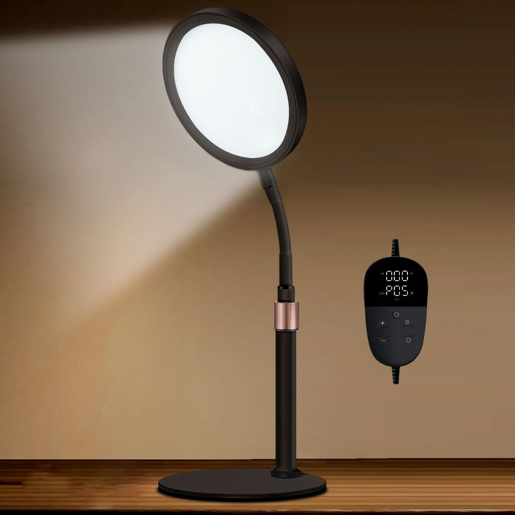 Sozapooty Light Therapy Lamp, UV-Free 10000 Lux Light Therapy Desk Lamp with 360 Gooseneck & 9 Brightness Happy Therapy Light fo