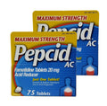 Pepcid AC Maximum Strength - Pack of 2 Boxes - 75 Tablets Per Box - 150 Tablets Total - Prevents & Relieves Heartburn Due to Aci