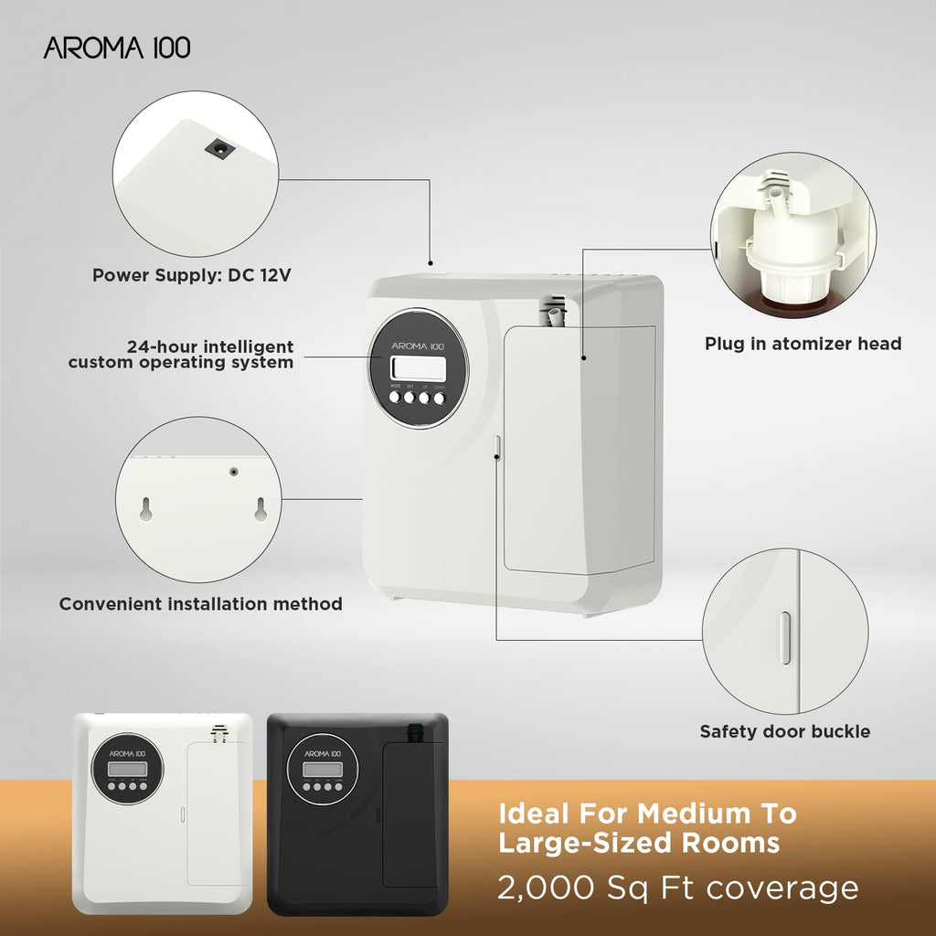 Waterless Diffuser for Essential Oil 2000sq.ft Coverage Nebulizer Nano Air Freshener Smart Diffusers Scent Aromatherapy Diffuser