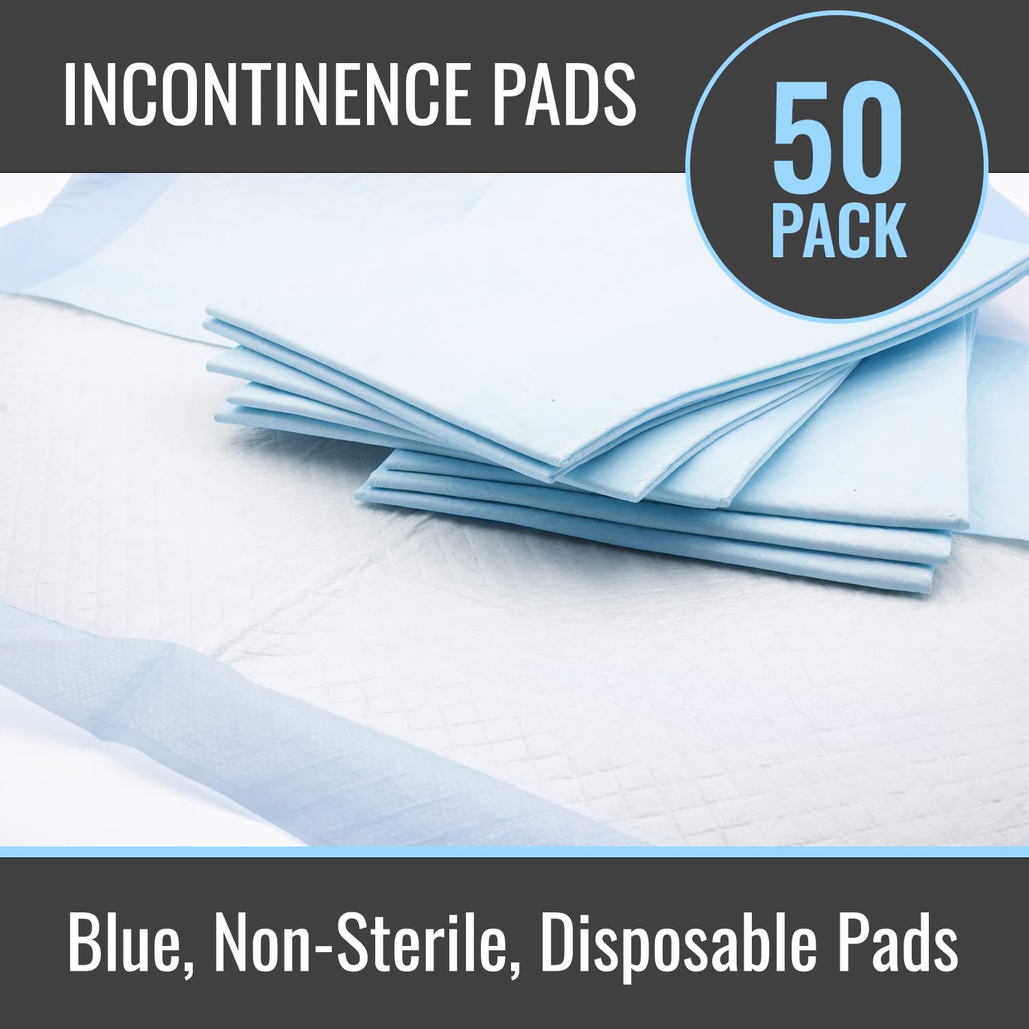 DMI Extra Large 36x36 Incontinence Bed Pads, FSA/HSA, 50 Pack Absorbent Chucks Pads Disposable Adult, Bed Pads Disposable Adult