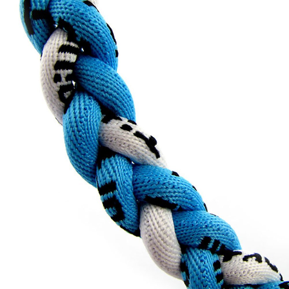MapofBeauty 18 Fashion Three Braided Rope Sport Style Tornado Necklace (Azure Blue/White)