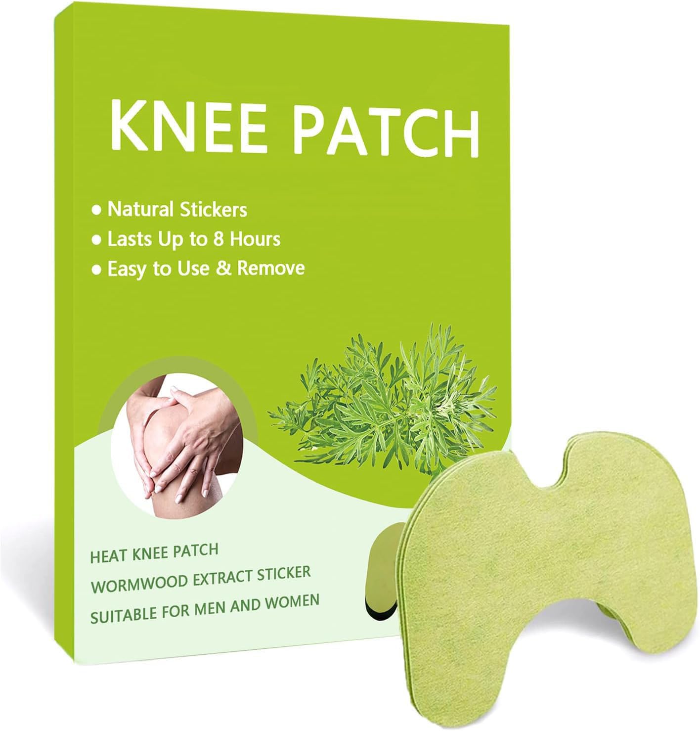 Kisinly Knee Patches, 30 Pcs Wellknee Natural Knee Relief Patch, Herbal Wormwood Warming Extract Sticker for Knee (30)