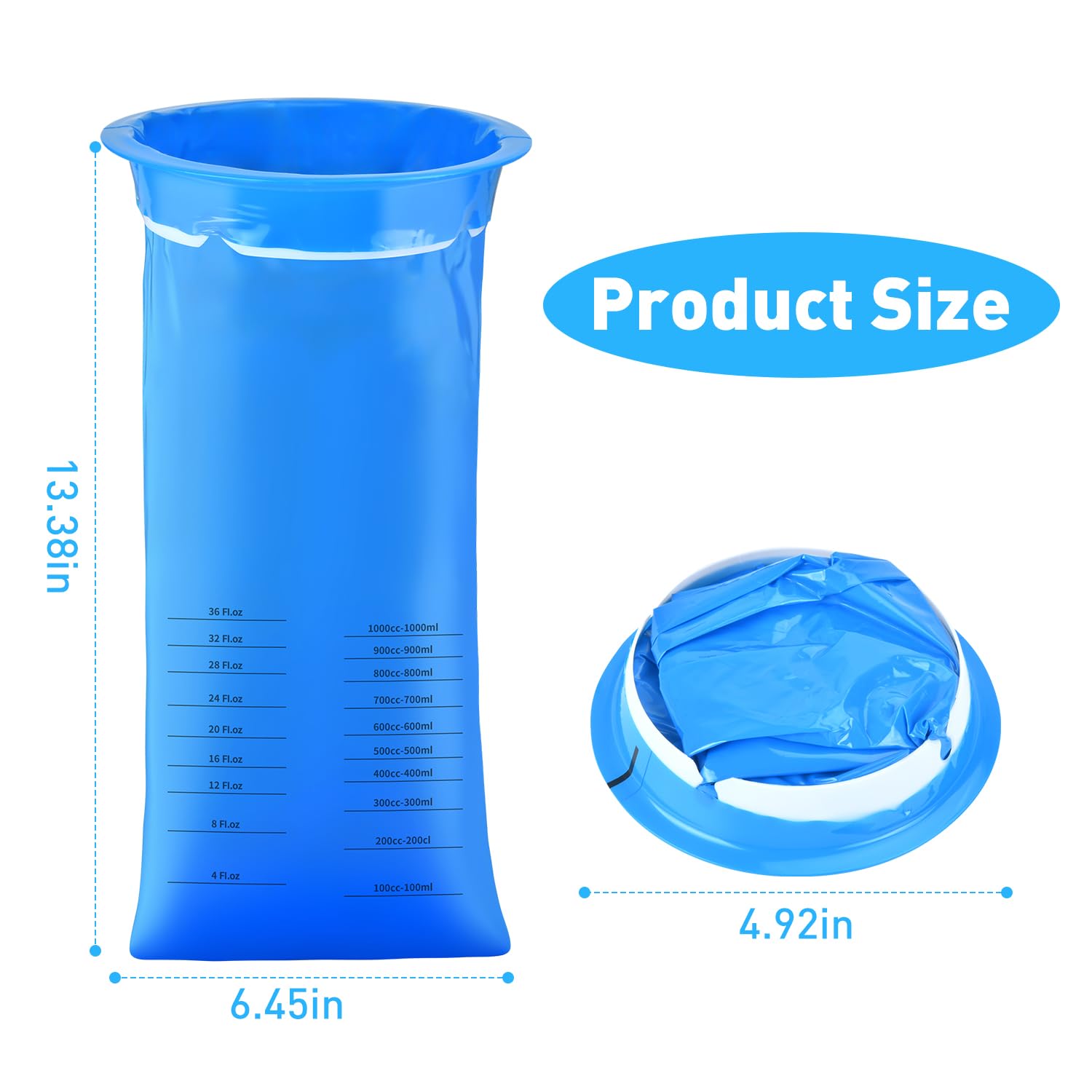 Diubwse 24 Pack Vomit Bags Disposable, 1000ml Emesis Bags, Leak Resistant, Medical Grade, Portable, Barf Bags, Puke Bags for Hos
