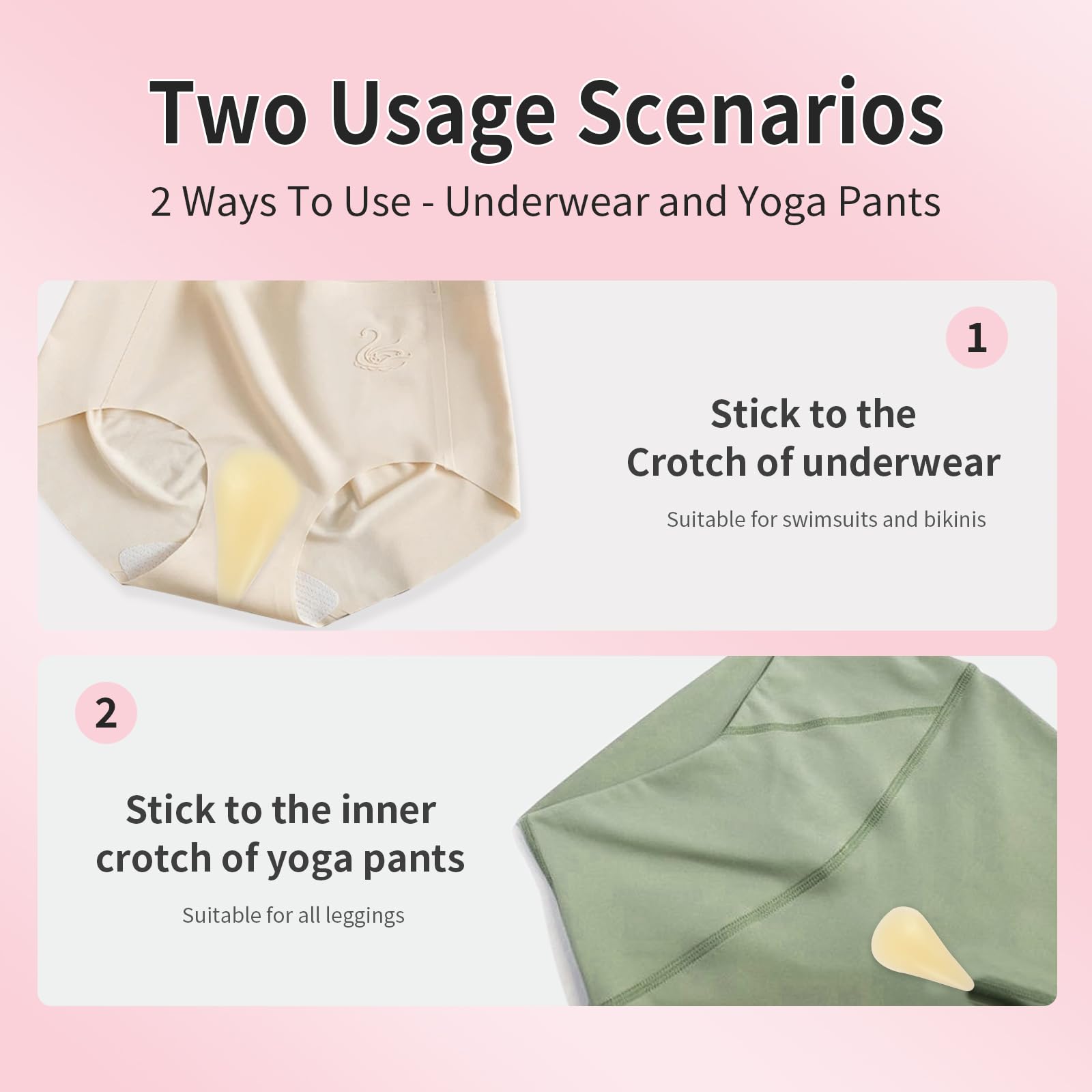 Gexloryn 4 Pack Drop-Shaped Concealer for Women, Reusable Silicone Pads Invisible Self-adhesive, Underwear Guard Seamless Hider