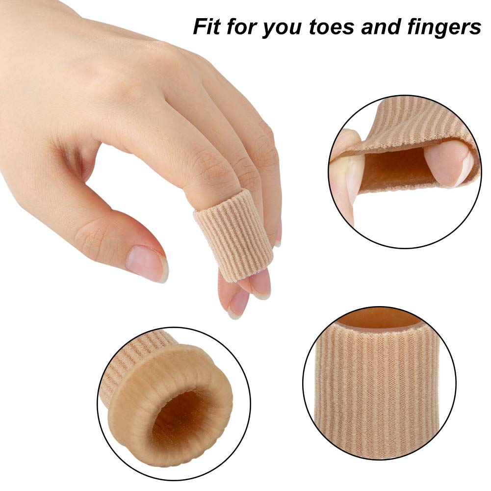 26 Pieces Toe Cushion Tube 0.98 Inches Toe Tubes Sleeves 3 Different Size Soft Gel Corn Pad Protectors for Cushions Corns,Bliste