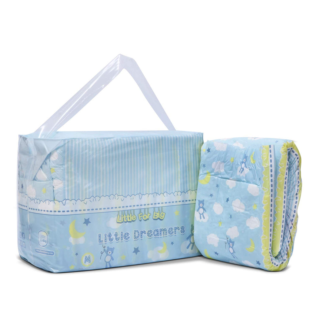 Littleforbig Adult Printed Diaper 10 Pieces - Little Dreamers (Medium 28-38)